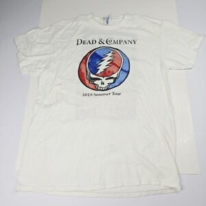 Dead & Company Shirt Mens Medium White 2018 Summer Tour‎ Band Concert Tee Rock